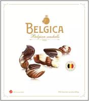 Подарочный набор Belgica Seashells Шоколадные конфеты - ракушки с начинкой пралине, 190 г