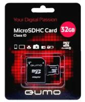 Карта памяти microSDHC Qumo 32 Гб класс 10 FULL HD 1080 Video - с адаптером SD