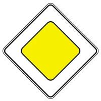 Дорожный знак, наклейка/маска (без светоотражения) 2.1 Главная дорога Размер 600х600 мм 1 шт
