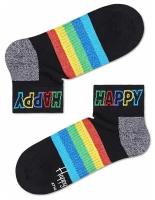 Носки унисекс Rainbow Stripe 1/4 Crew Sock с цветными полосками 25, черный