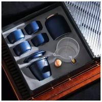 Набор для чайной церемонии «Лотос», 6 предметов: 4 пиалы 50 мл, чайник 210 мл, банка для чая, чабань