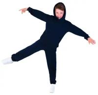 Спортивный костюм для мальчика теплый с начесом из футера (толстовка, штаны) Темно-синий 122-128 размер