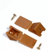 Уголки монтажные мебельные пластиковые с заглушкой и саморезами, 22 мм, 8 шт, коричневые
