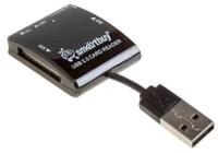 Картридер Smartbuy 713, USB 2.0 - SD/microSD/MS/M2, черный