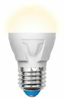 Лампа светодиодная Uniel E27 7W 3000K матовая LED-G45 7W/WW/E27/FR PLP01WH UL-00002420