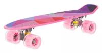 Скейтборд пластиковый детский, розовый с принтом. арт. IT106596