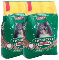 Сибирская кошка лесной наполнитель древесный для туалета кошек (10 + 10 л)