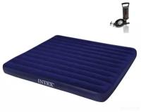 Матрас Intex надувной 64755 King Dura-Beam Series Classic Downy Airbed, 183 х 203 х 25 см, 64755 + Насос