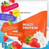 Протеин Мультикомпонентный Pureprotein 600 гр./Клубника со сливками