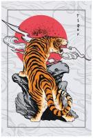 Тигр в японском стиле Раскраска картина по номерам на холсте
