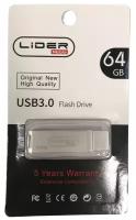 Флеш-накопитель для айфона Lider mobile USB 3.0 Flash Drive / 64 ГБ/ 3-в-1 / Водонепроницаемый чип/ Cеребристый