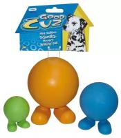 J.W. Игрушка для собак - Мяч на ножках, каучук, средняя Good Cuz, medium Цвет:Зеленый, Красный