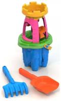 Детский игровой набор для песочницы, развивающая игрушка, ведро, мельница, совок, грабли, 16 х 17 х 32 см