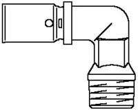 Прессовый угольник-переход Oventrop с наружной резьбой 16 х 2,0 мм х R 1/2 НР, 1512343