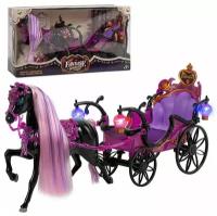 Большой игровой набор Карета с лошадью Fantasy Carriage, со световыми эффектами, 55х30х19 см