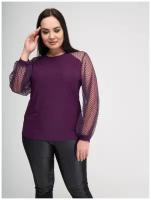 Блуза DiSORELLE, нарядный стиль, прямой силуэт, без рукава, размер 48, фиолетовый