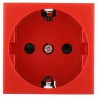 Ecoplast Розетка с заземляющими контактами, со шторками, LK45 арт. 851107 ( красная)