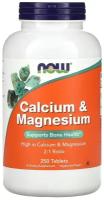 NOW Calcium & Magnesium (Кальций и магний) 250 таблеток