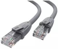 GCR Патч-корд прямой 5.0m UTP кат.6, серый, 24 AWG, литой, ethernet high speed, RJ45, T568B