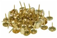 Гвозди декоративные, 16х11 мм, фактурные, цвет золото, в упаковке 100 шт