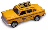 Машинка металл, модель Ретро такси, инерция, открывающиеся двери, желтая, 1:32 FT61309