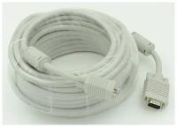 Кабель VGA DB15 (m) - DB15 (m), ферритовый фильтр, 30м, белый [cable30]