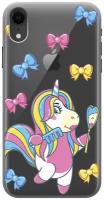 Силиконовый чехол с принтом Lady Unicorn для Apple iPhone XR / Эпл Айфон Икс Эр