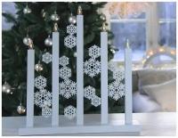 Новогодний светильник MAGIC SNOWFLAKES, белый, 5 тёплых белых LED-огней, 48х46 см, STAR trading