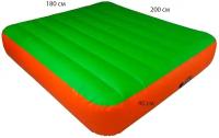 Матрас надувной/200х180х40 см/Надувная кровать ПВХ/Color салатовый