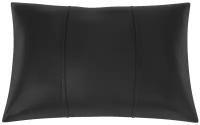 Автомобильная подушка для Fiat Doblo 2 (Фиат Добло 2). Экокожа. Середина: чёрная гладкая экокожа. Боковины: чёрная экокожа с перфорацией. 1 шт