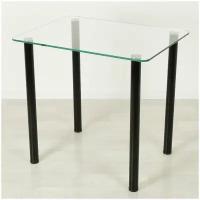 Стеклянный стол для кухни Эдель 10 прозрачный/черный (1100х700)