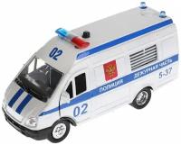 Микроавтобус металлический инерционный газель 2705 полиция 1:43 со звуком и светом технопарк CT-1276-16