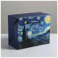 Пакет подарочный Дарите счастье Ван Гог, 23 x 18 x 11 см, синий
