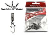 Вертлюг двойной с застежкой Namazu HS 2X ROLLING SWIVELS WITH NICE SNAP, цв. BN, р. 8, test-9 кг (уп