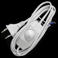 Шнур с вилкой и проходным выключателем-регулятором, длина 1,8 - 2,0 метра, цвет белый