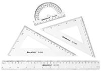 DV-12050 Набор геометрический 4 предмета (линейка 30 см+ транспортир+ 2 треугольника)