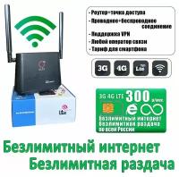 Комплект с безлимитным интернетом и раздачей, Wi-Fi роутер OLAX AX5 PRO + сим карта с тарифом за 300р/мес