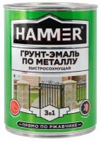 HAMMER Грунт-эмаль по металлу 3 в 1 б/с красная 0,9 кг / 6 ЭК000116571