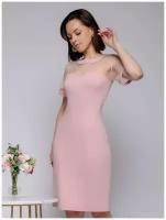 Платье-футляр 1001dress, прилегающее, мини, размер 42, розовый