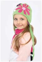 Комплект шапка и шарф для девочки Шалуны 5476 салатовый 50