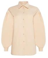 Рубашка женская удлиненная MINAKU: Casual Collection цвет бежевый, р-р 44