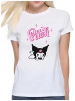 Футболка DreamShirts Studio Куроми и Мелоди / Kuromi / My Melody / Hello Kitty / Хеллоу Китти Аниме / Женская Белая L