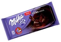 Молочный шоколад Милка Экстра Тёмный Шоколад 100г Milka Extra Cacao Dark Chocolate 100g Упаковка 12 шт