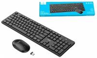 Беспроводная клавиатура с мышкой Hoco GM17 TWireless business keyboard and mouse set (русские буквы), черный