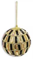 Елочный шар B&H BH1714, золотой/черный, 10 см