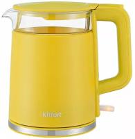 Чайник электрический Kitfort KT-6124-5, 1.2 л, 2200 Вт, желтый