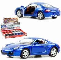 Машинка металлическая Kinsmart 1:34 Porsche Cayman 5307DKT инерционная, двери открываются / Синий