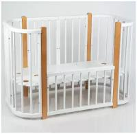 Кроватка-трансформер 5в1 Babies Store Bani, цвет белый/бук