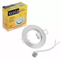 Ecola Light MR16 DL92 GU5.3 Светильник встраиваемый выпуклый Сатин-Хром 30x80 (кd74)