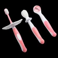 Зубные щётки Крошка Я Набор детских зубных щёток-массажеров (силикон/нейлон), с ограничителем, цвет розовый